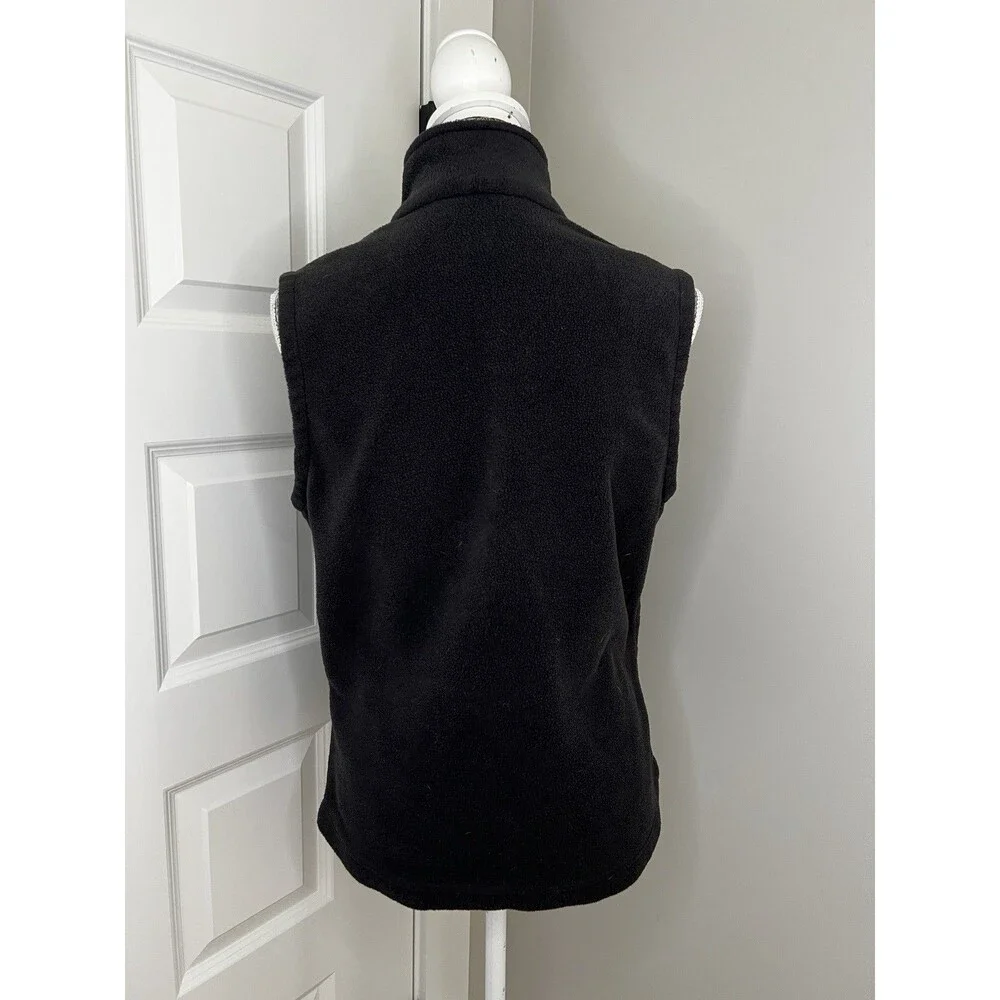 Columbia Women's Fleece Black Full Front Zip Up Vest Size Medium Soft Warm